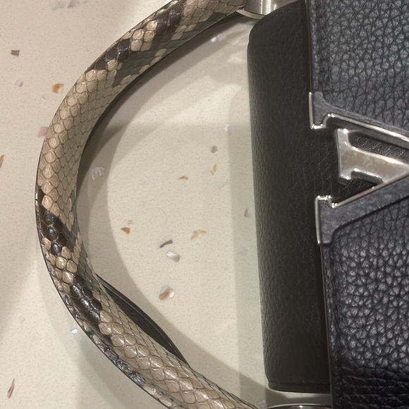 Louis Vuitton Black Taurillon Leather and Python Capucines MM. 100% authentic - Picture 15 of 15